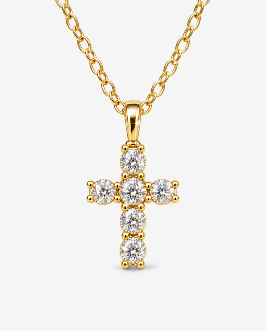 Cluster Cross Necklace