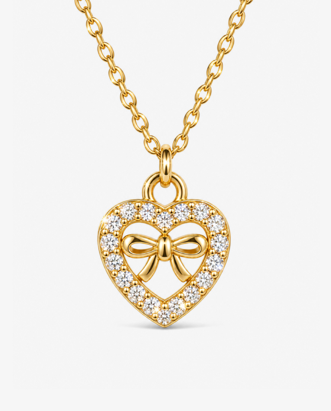 Bow Heart Necklace