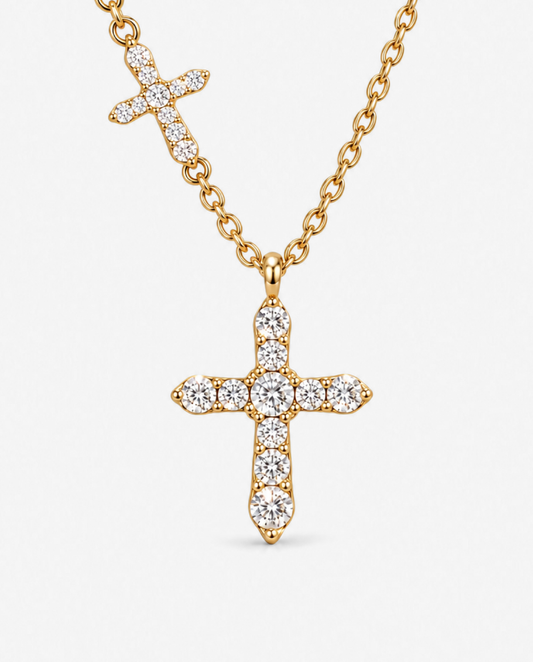 Twin Cross Necklace