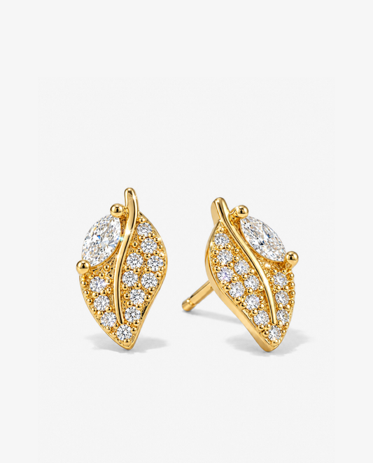 Pavé Laurel Studs