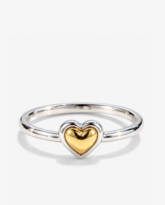 Two-Tone Heart Ring