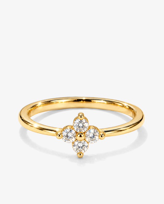 Lucky Clover Zircon Ring