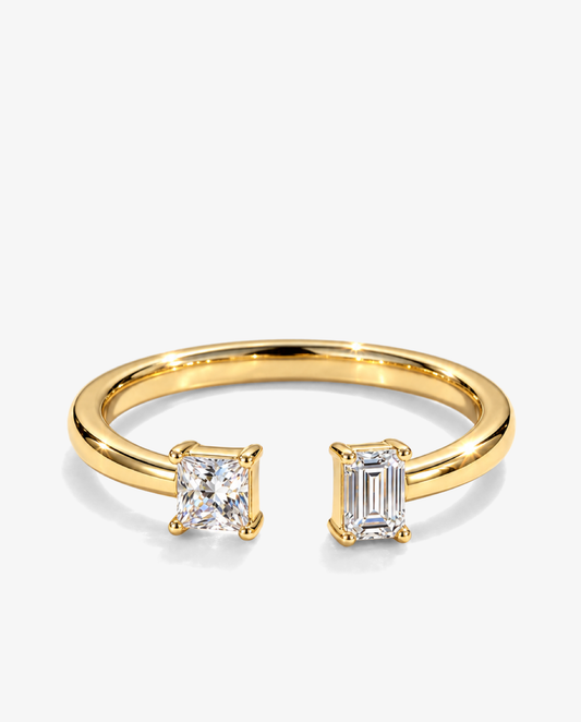 Dual Stone Open Ring