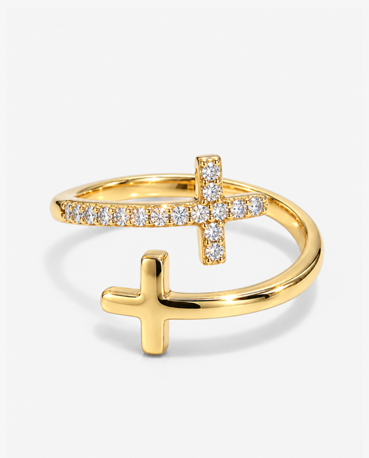 Cross Pavé Ring