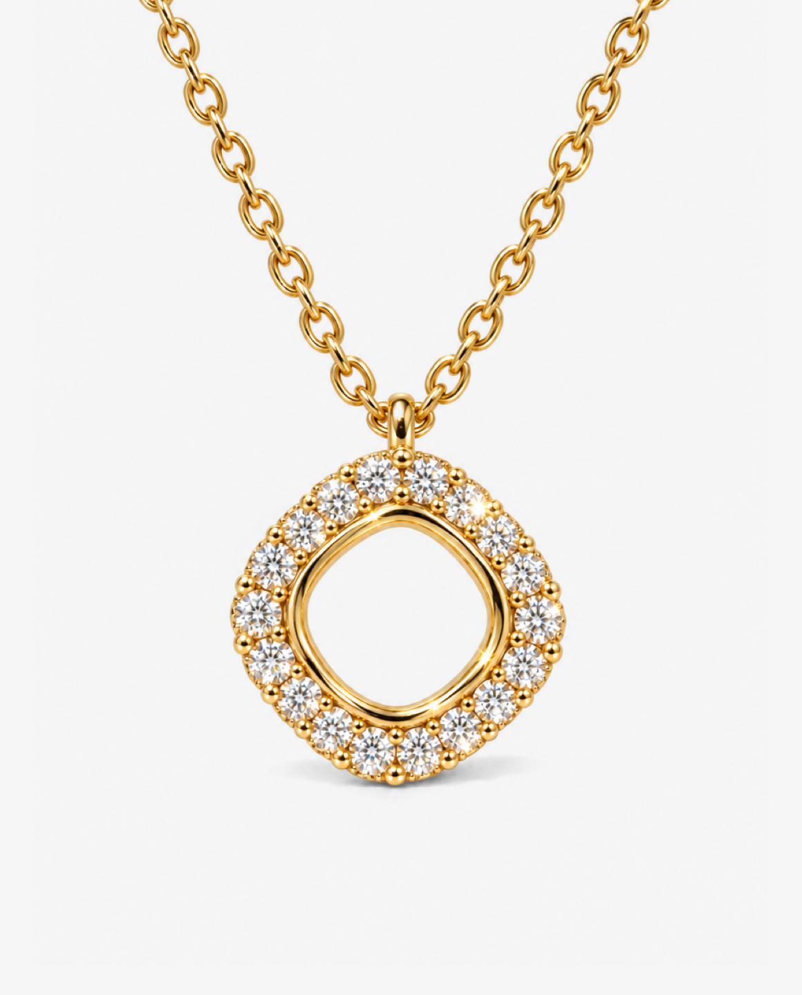 Open Pavé Rhombus Necklace