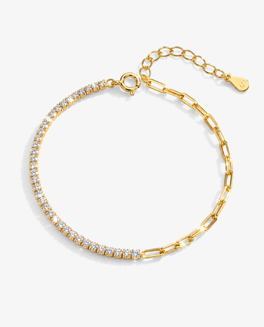 Half Tennis Paperclip Bracelet