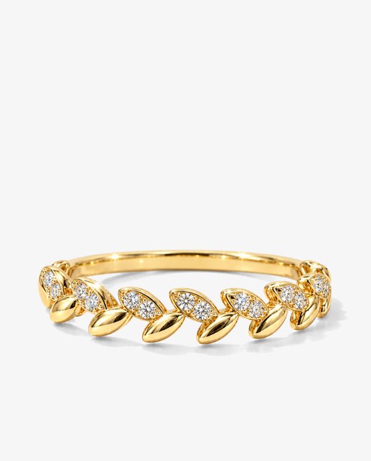 Leaf Pavé Ring