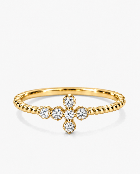 Bezel Cross Ring
