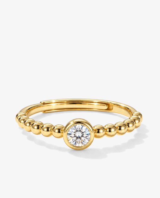 Beaded Solitaire Ring