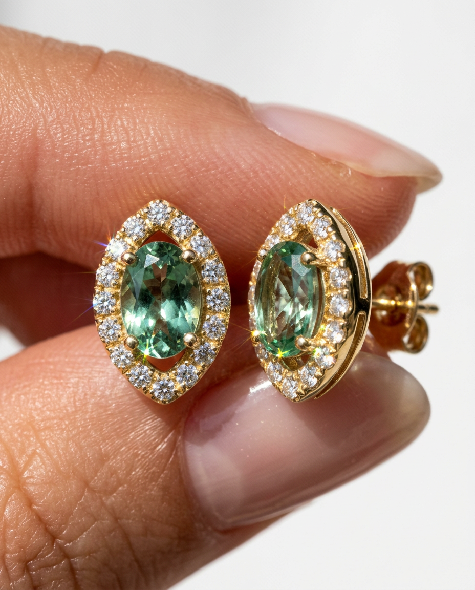 Apatite Rhombus Studs