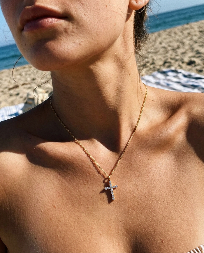 Pavé Cross Necklace