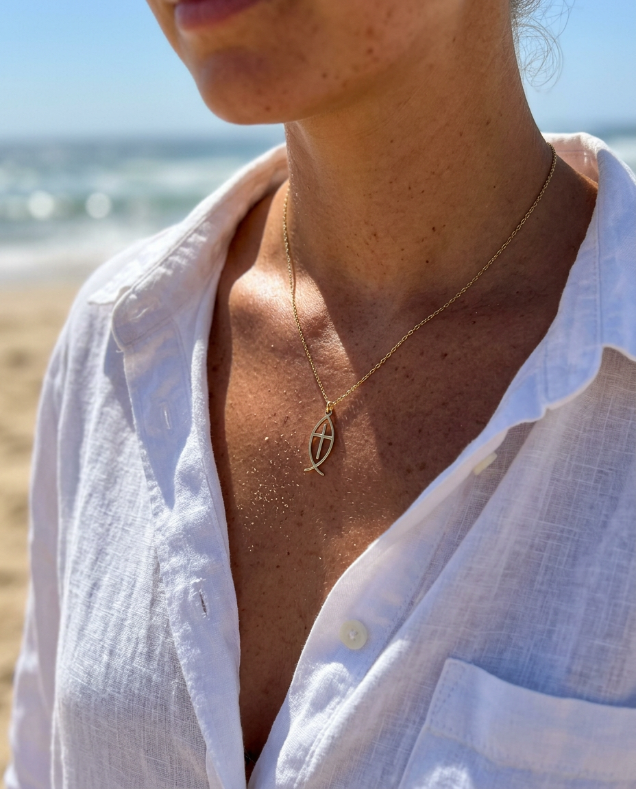 Pesce Cross Necklace