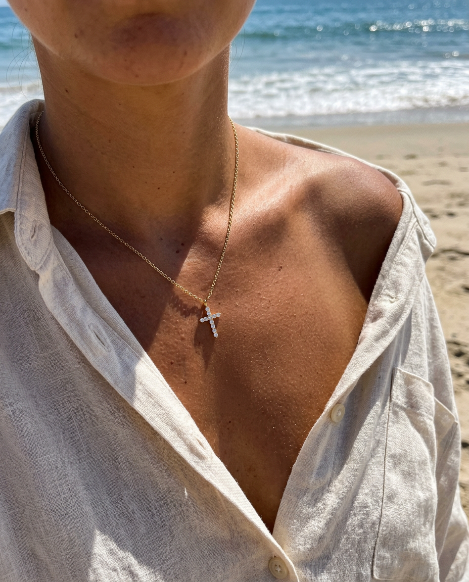 Pavé Cross Necklace