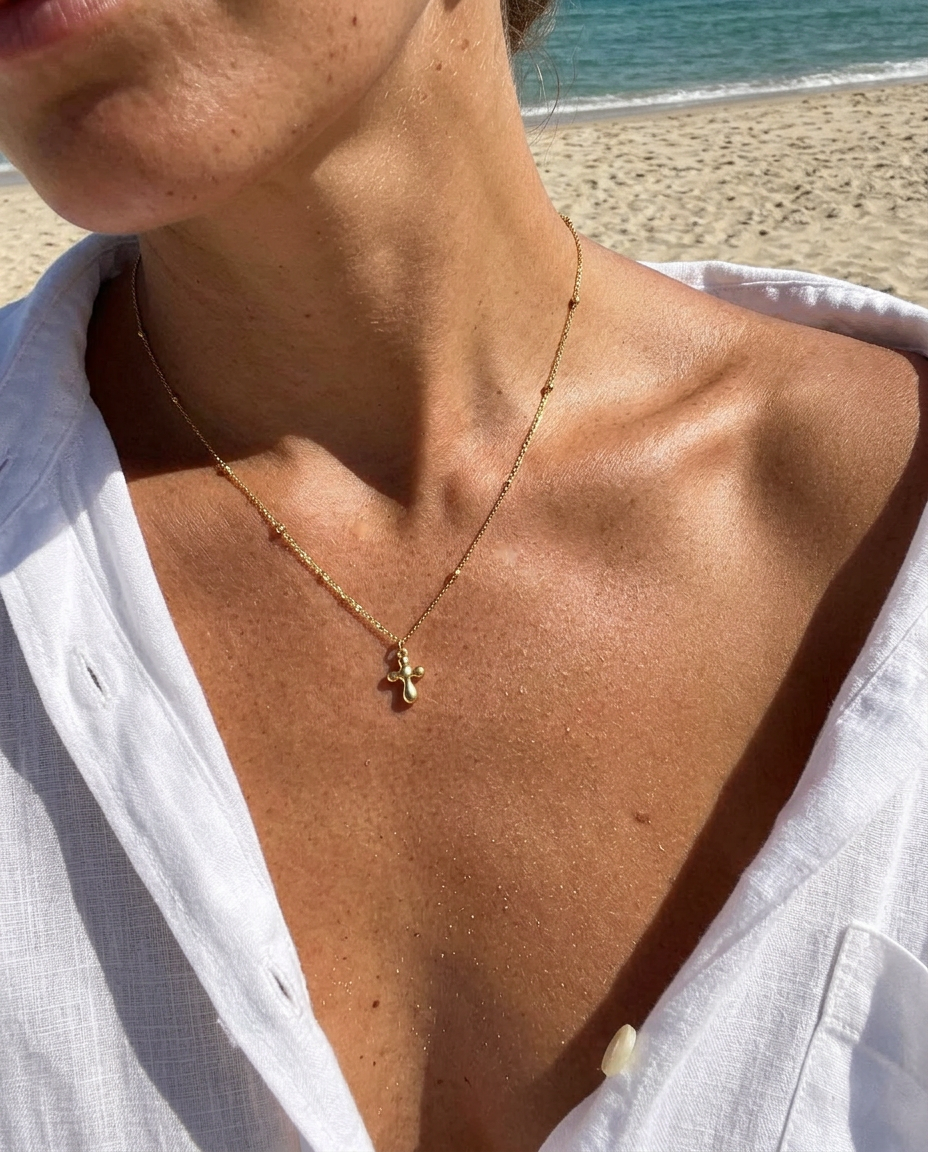 Melted Cross Necklace