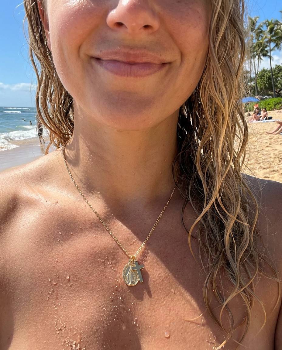 Mary & Cross Necklace