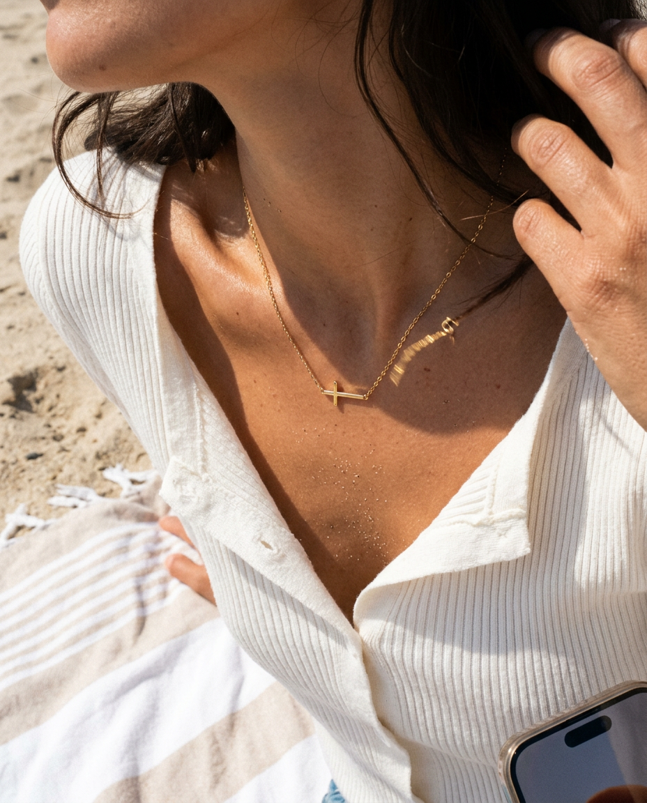Orizzontale Cross Necklace