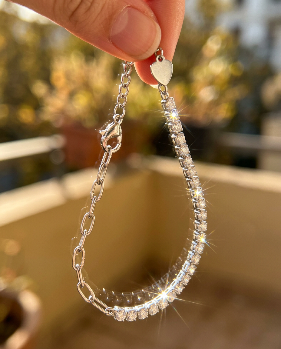 Tennis & Paperclip Bracelet