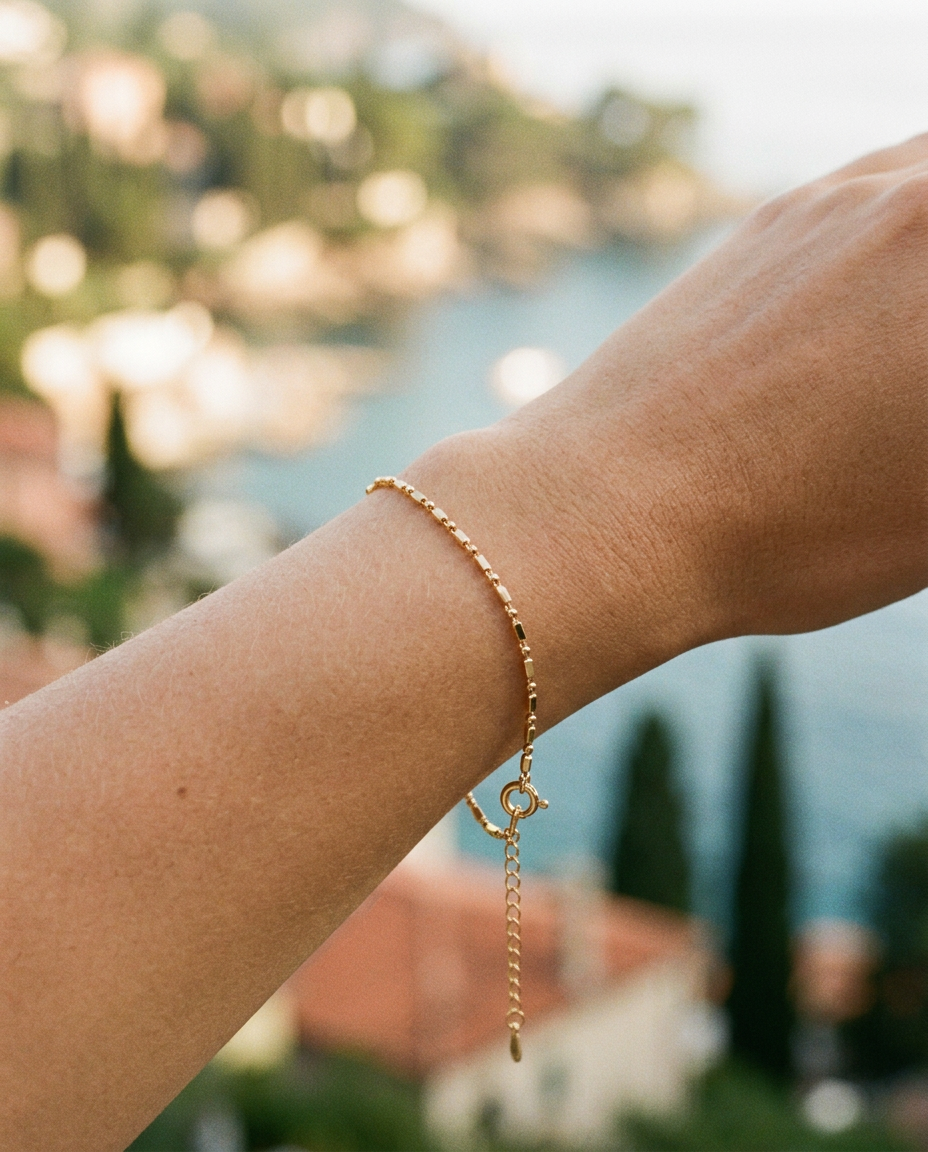 Flat Bar Chain Bracelet