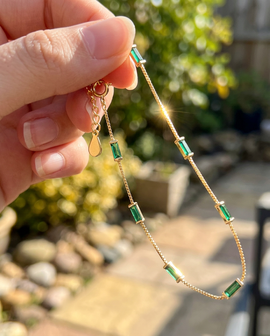 Emerald Baguette Bracelet