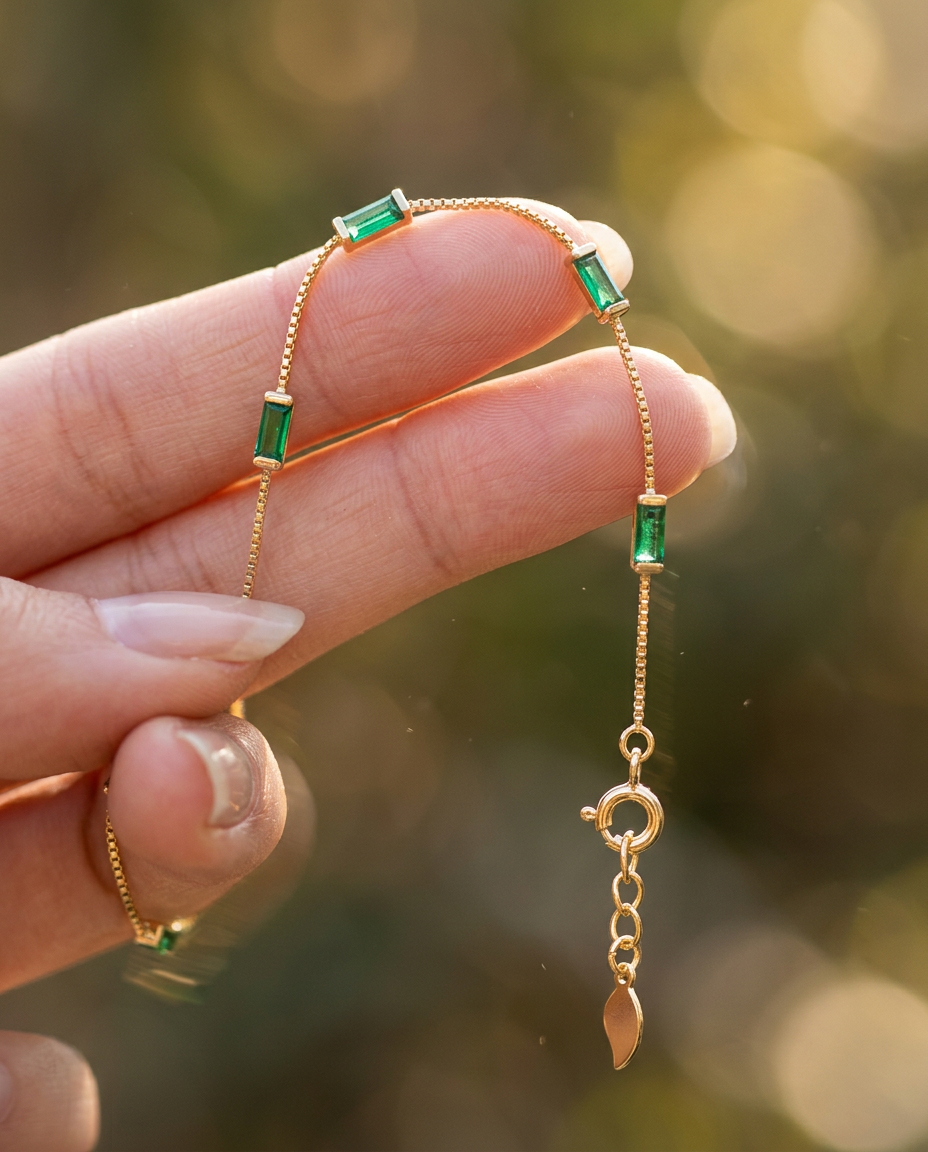 Emerald Baguette Bracelet