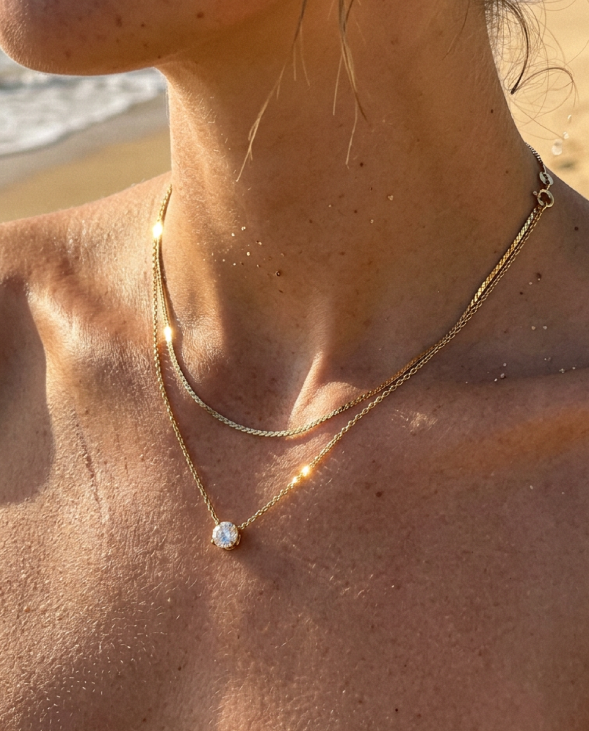 Solitaire & S-Chain Necklace Set
