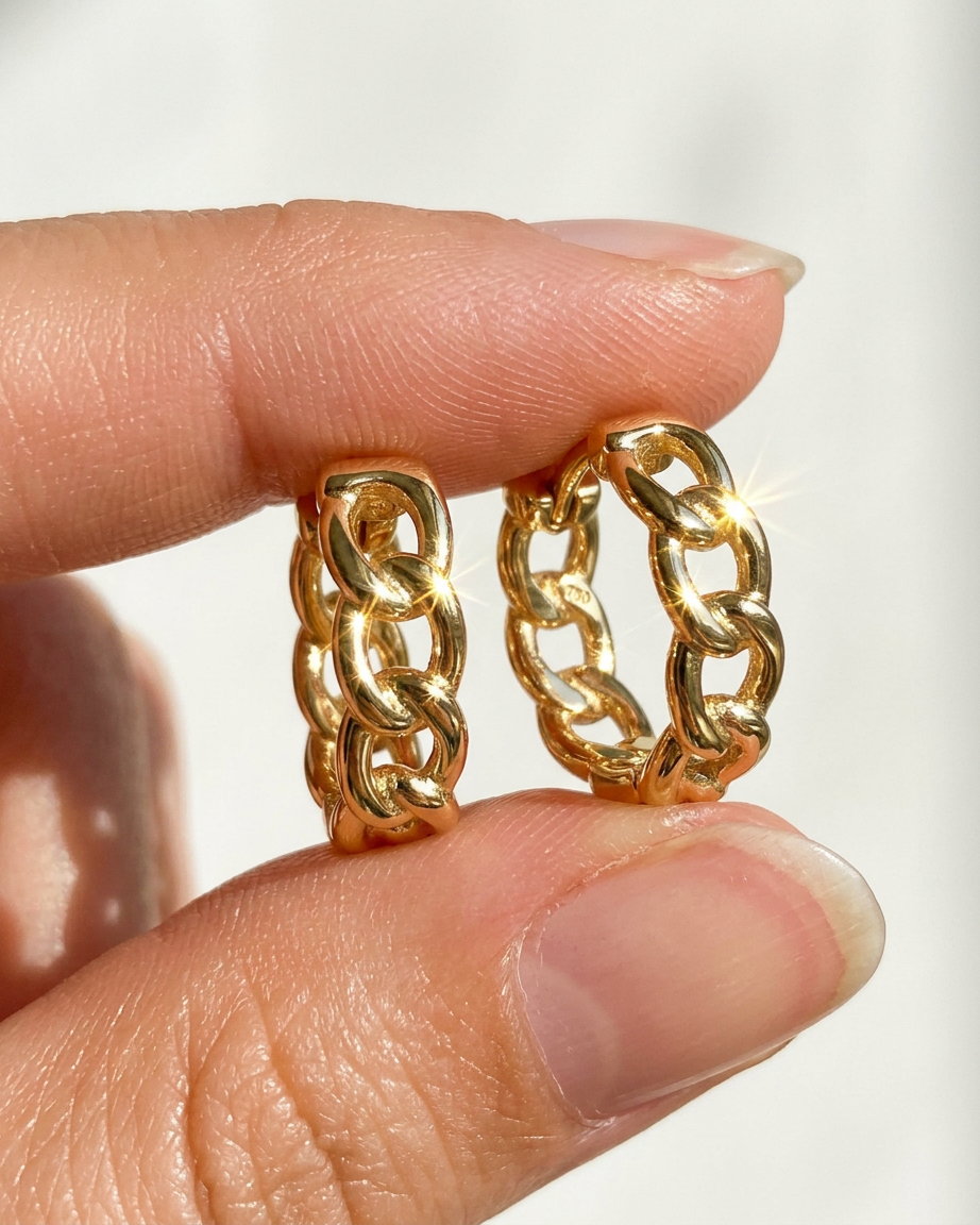 Chain Link Hoop Earrings