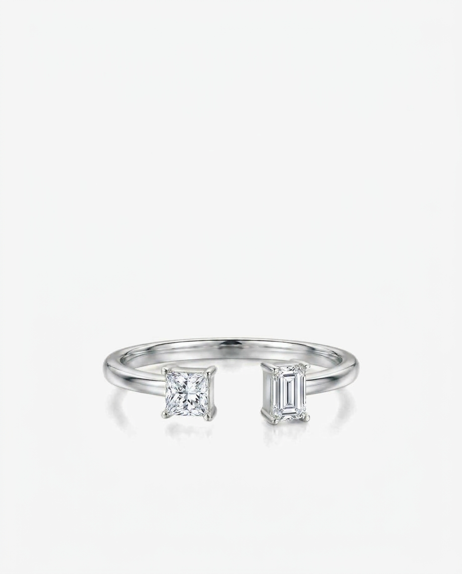Dual Stone Open Ring