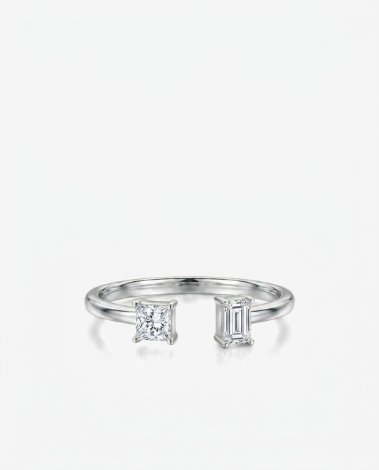 Dual Stone Open Ring
