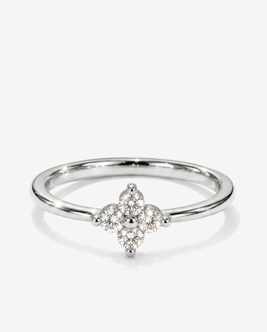 Lucky Clover Zircon Ring