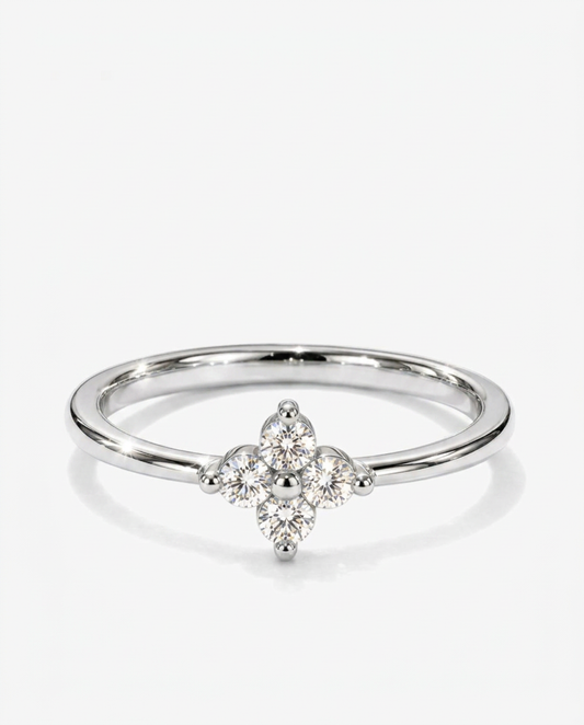 Lucky Clover Zircon Ring