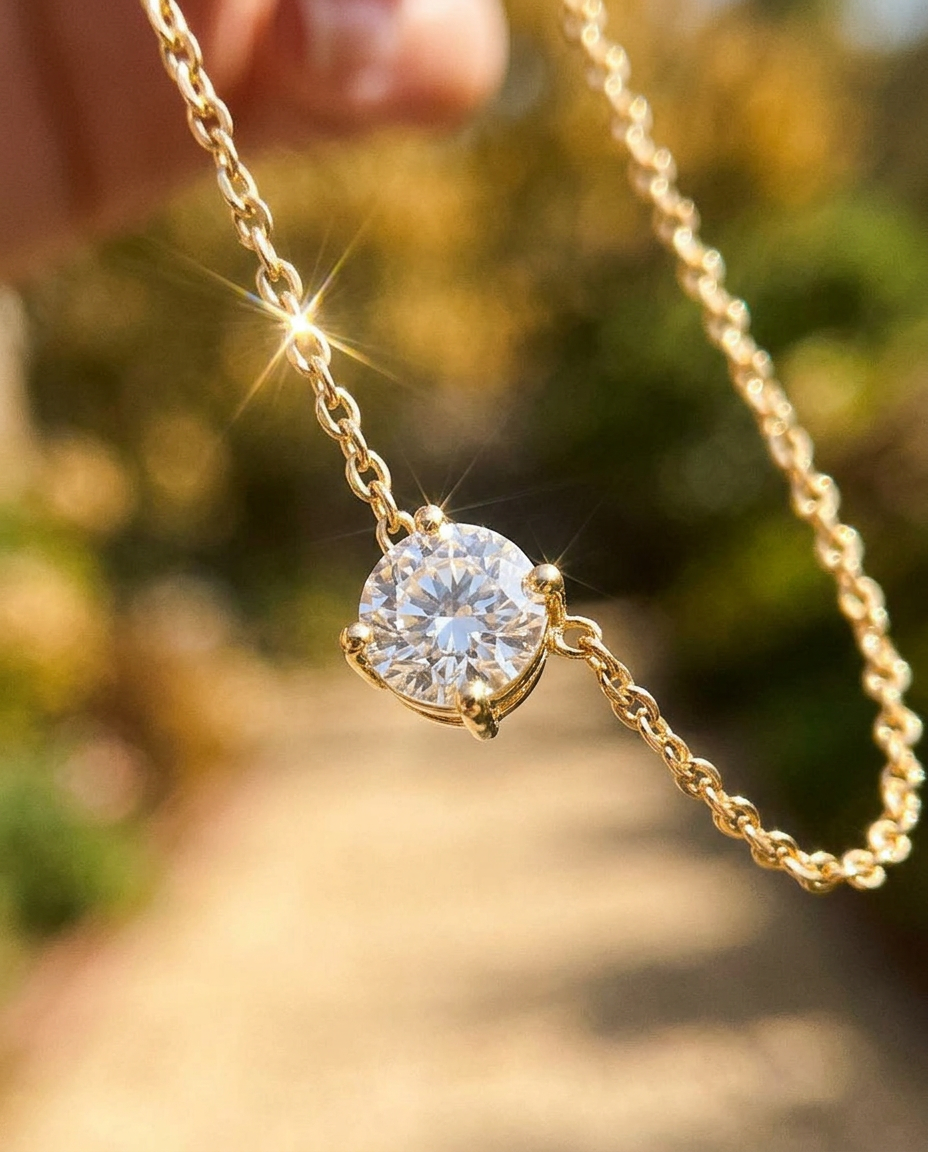 Solitaire & Satellite Necklace Set