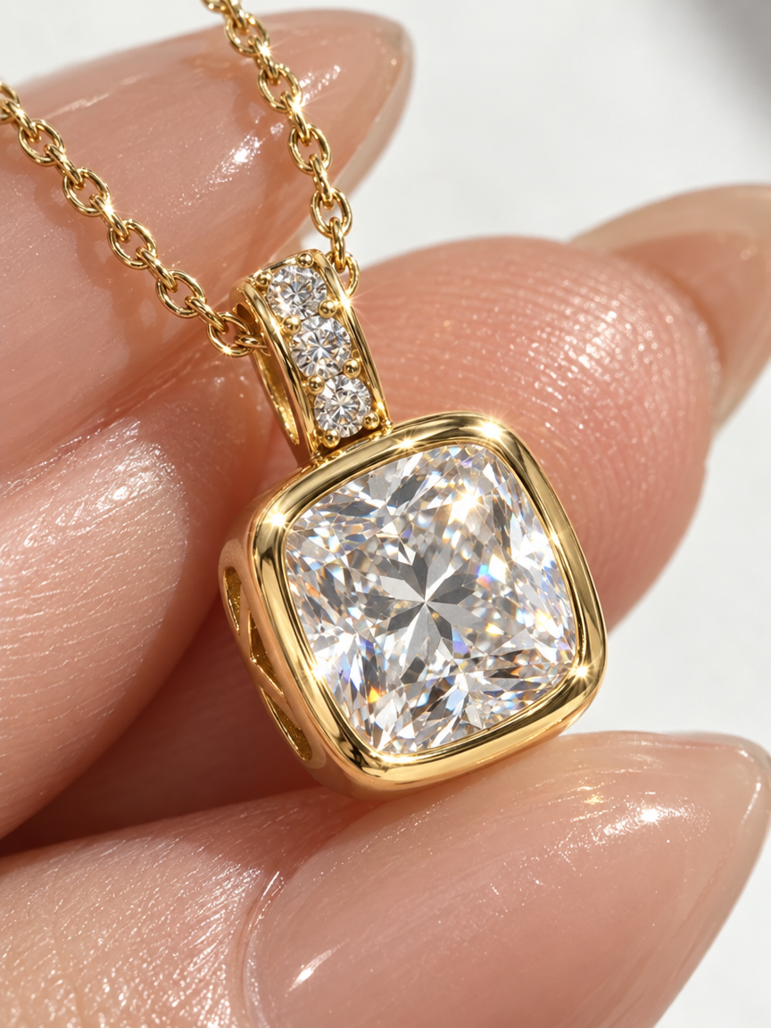 Framed Solitaire Necklace