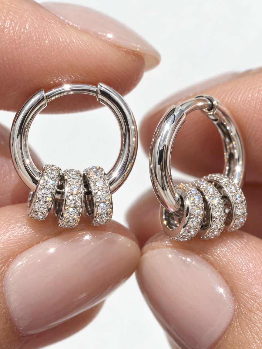 Wrapped Pavé Hoops