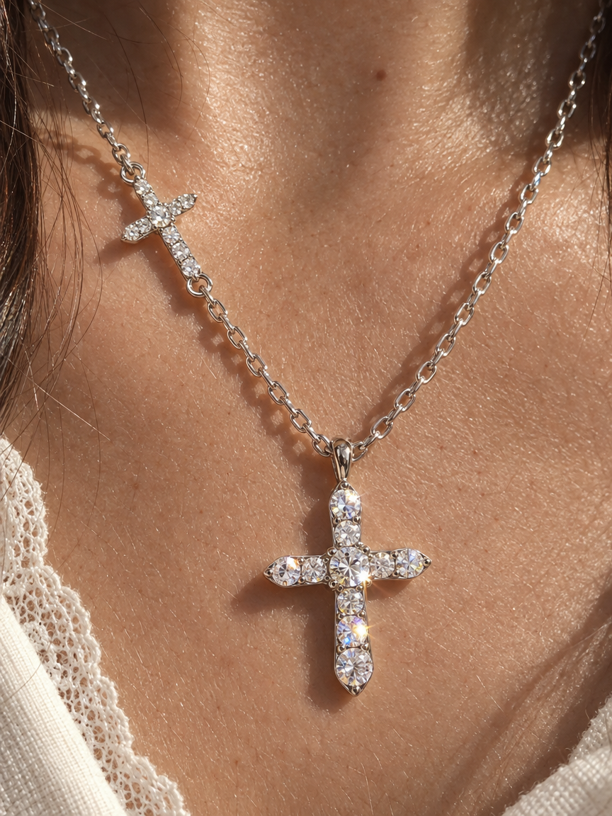 Twin Cross Necklace