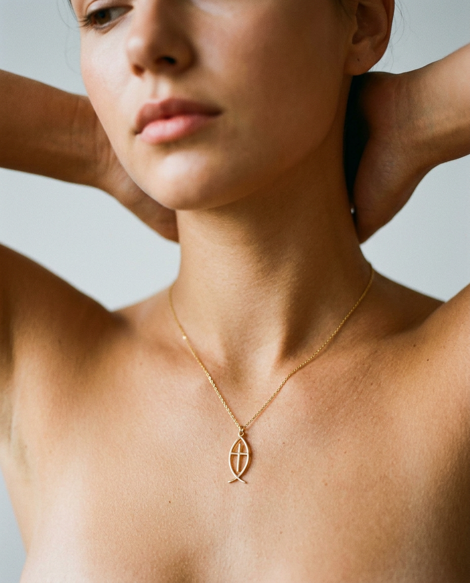 Pesce Cross Necklace
