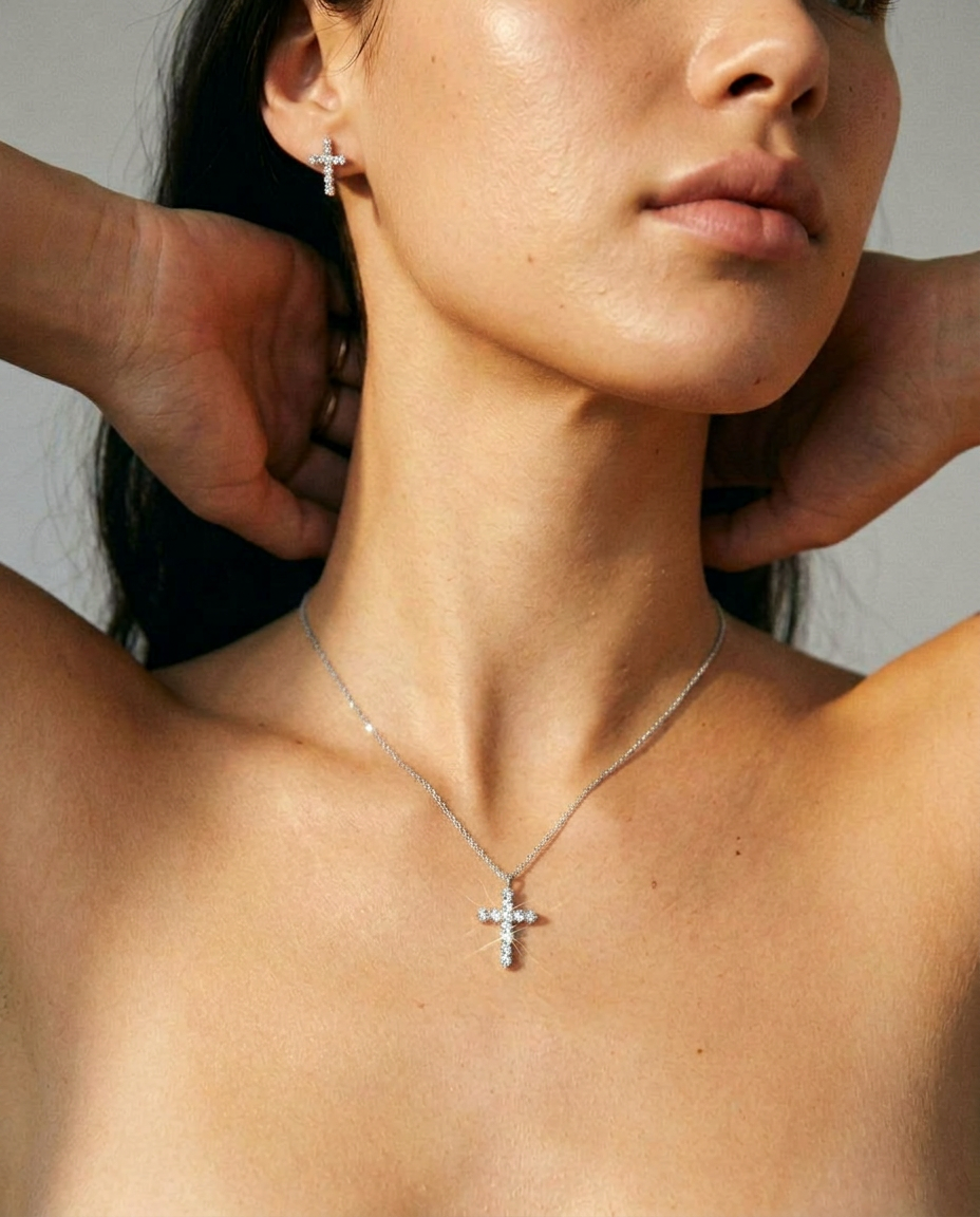 Everyday Pavé Cross Necklace