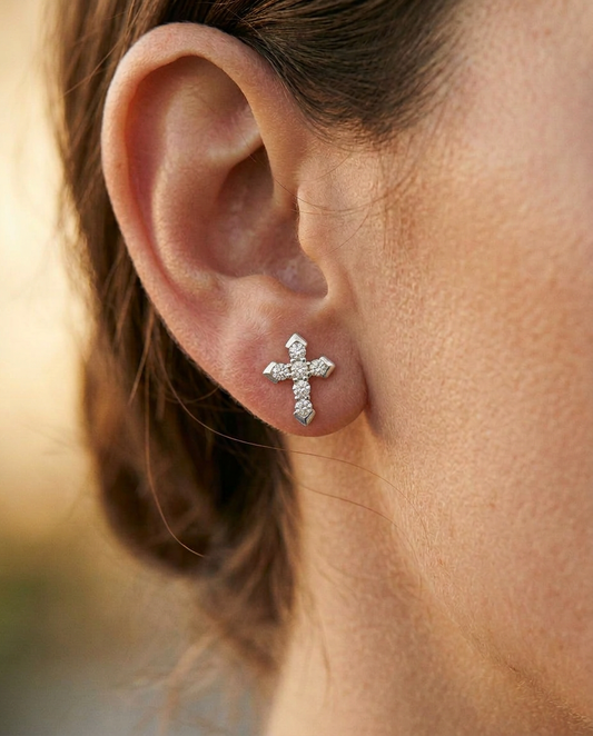 Zircon Cross Studs