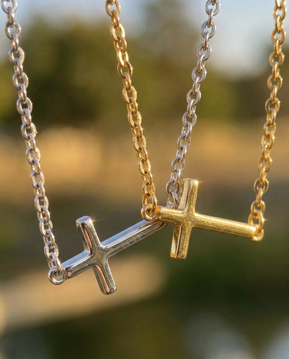 Orizzontale Cross Necklace