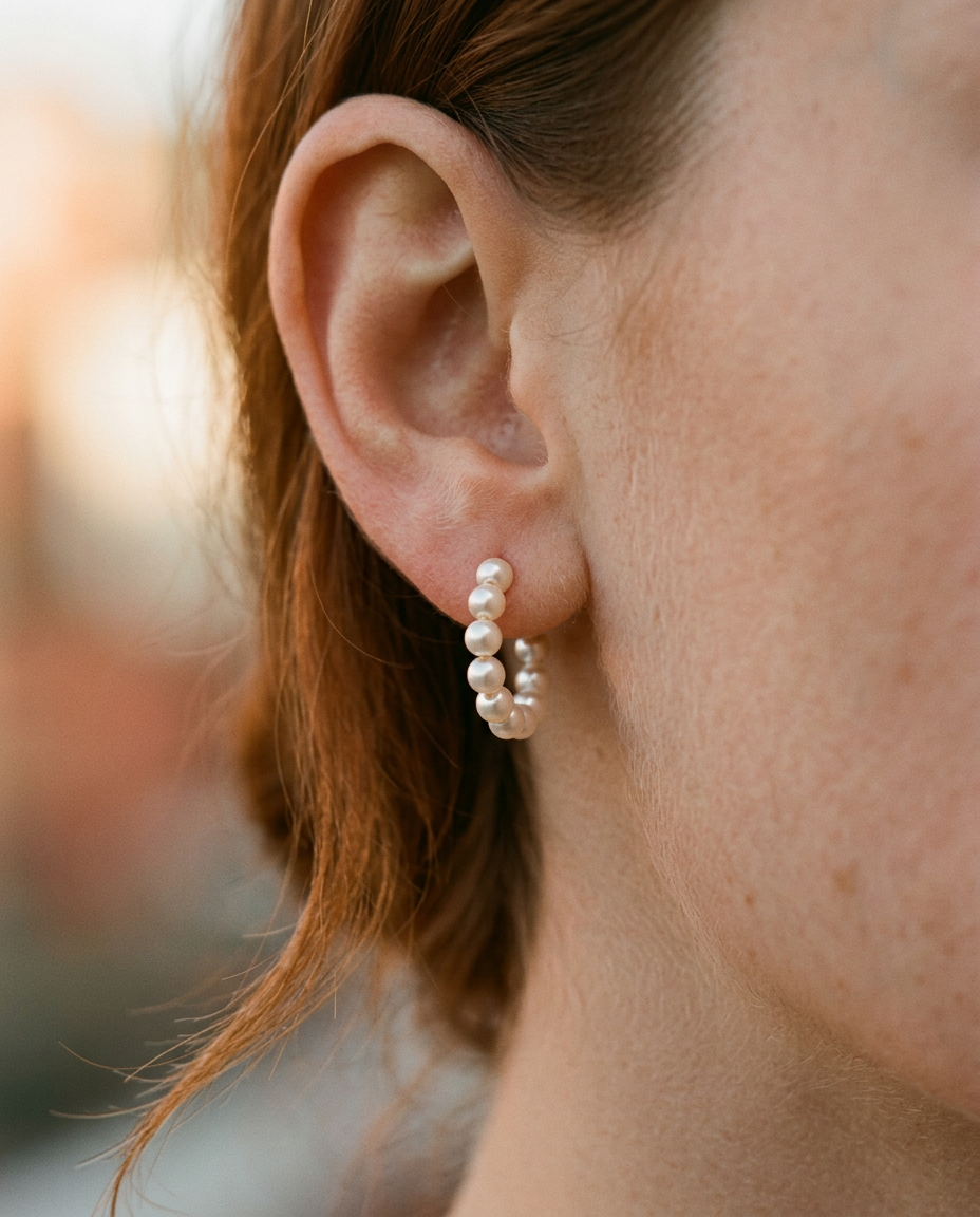 Pearl Bead Hoops