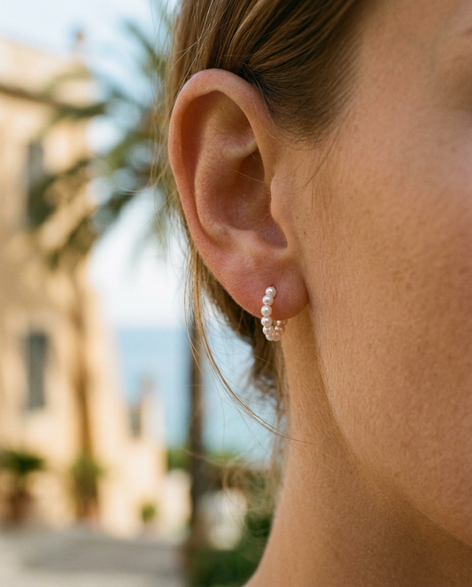 Pearl Bead Hoops