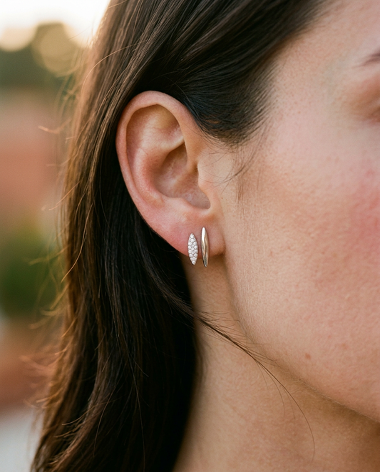 Double Marquise Stud Earrings