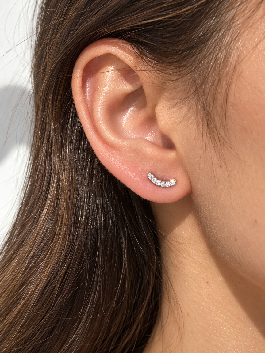 Pavé Smile Studs