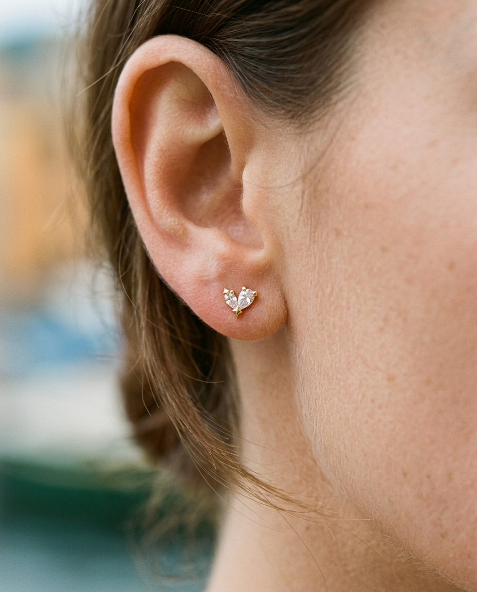 Star Heart Studs