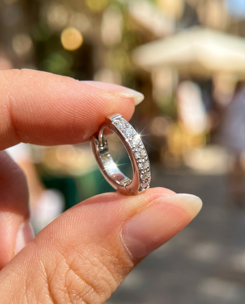 Pavé Rhinestone Hoops