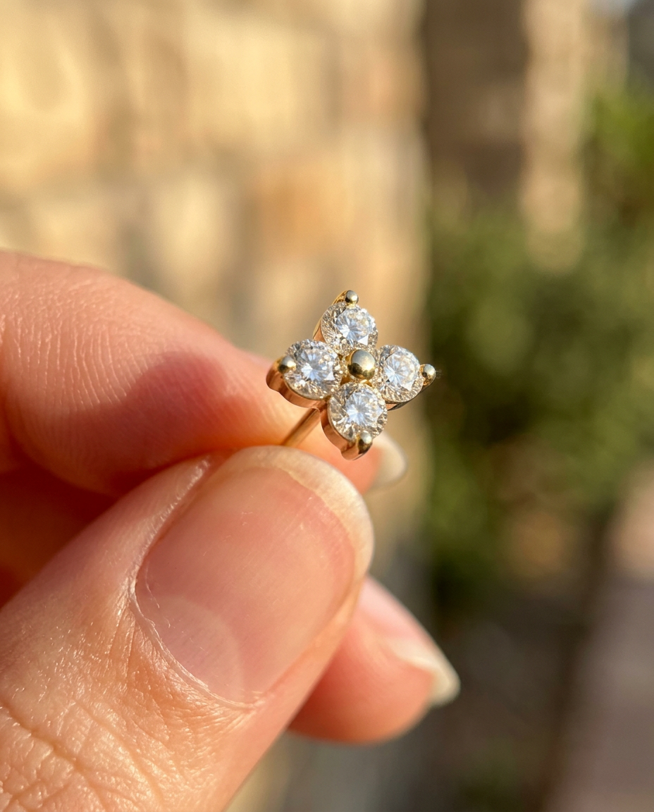 Clover Pavé Studs
