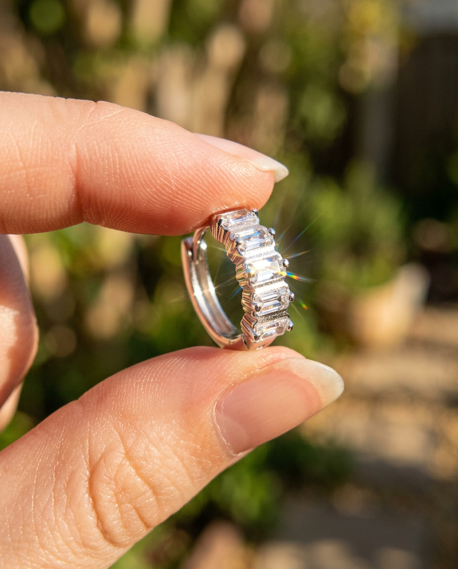 Baguette Hoop Earrings