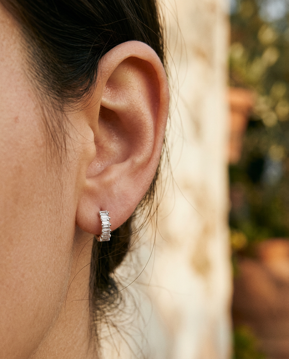 Baguette Hoop Earrings