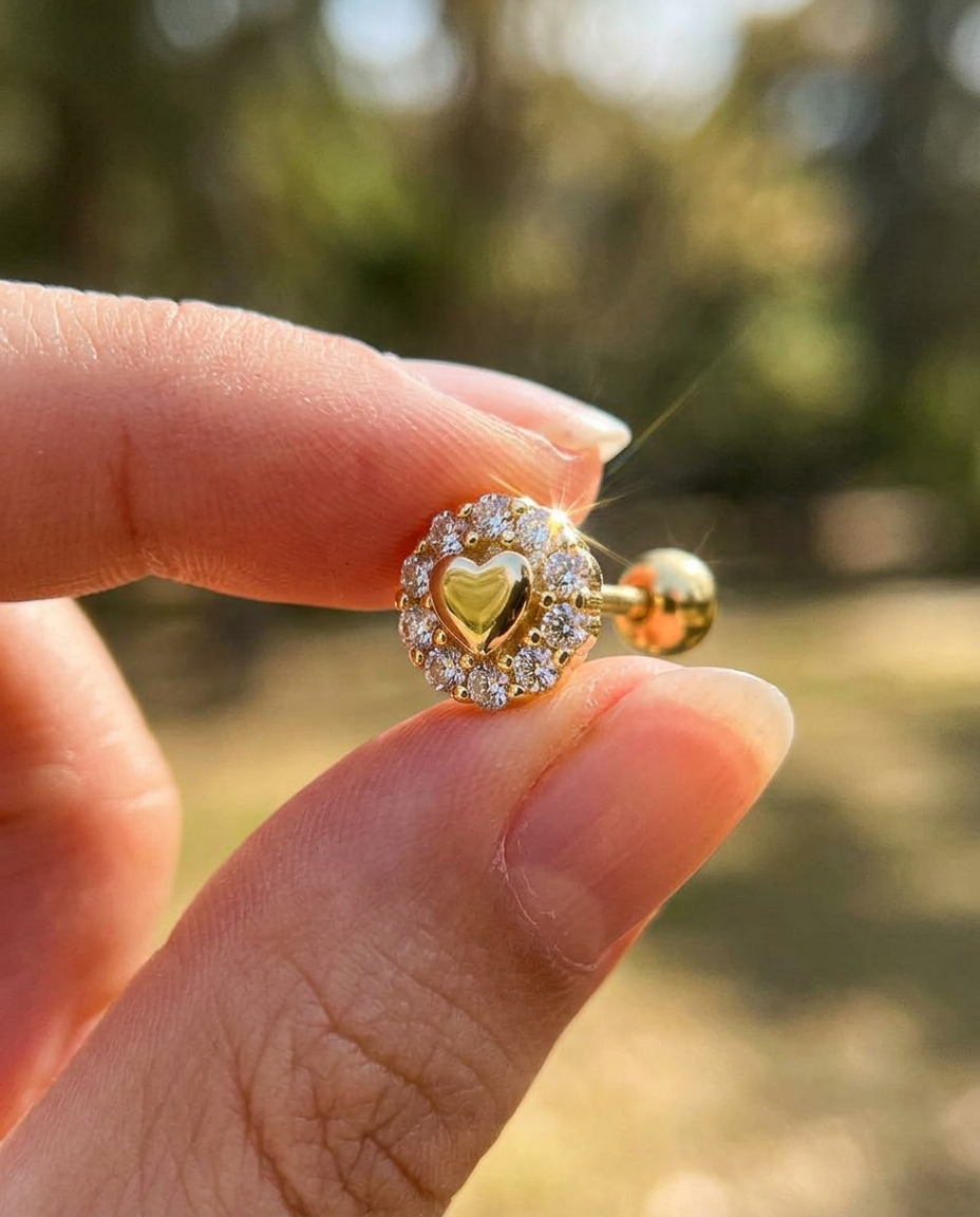 Open Heart Halo Studs