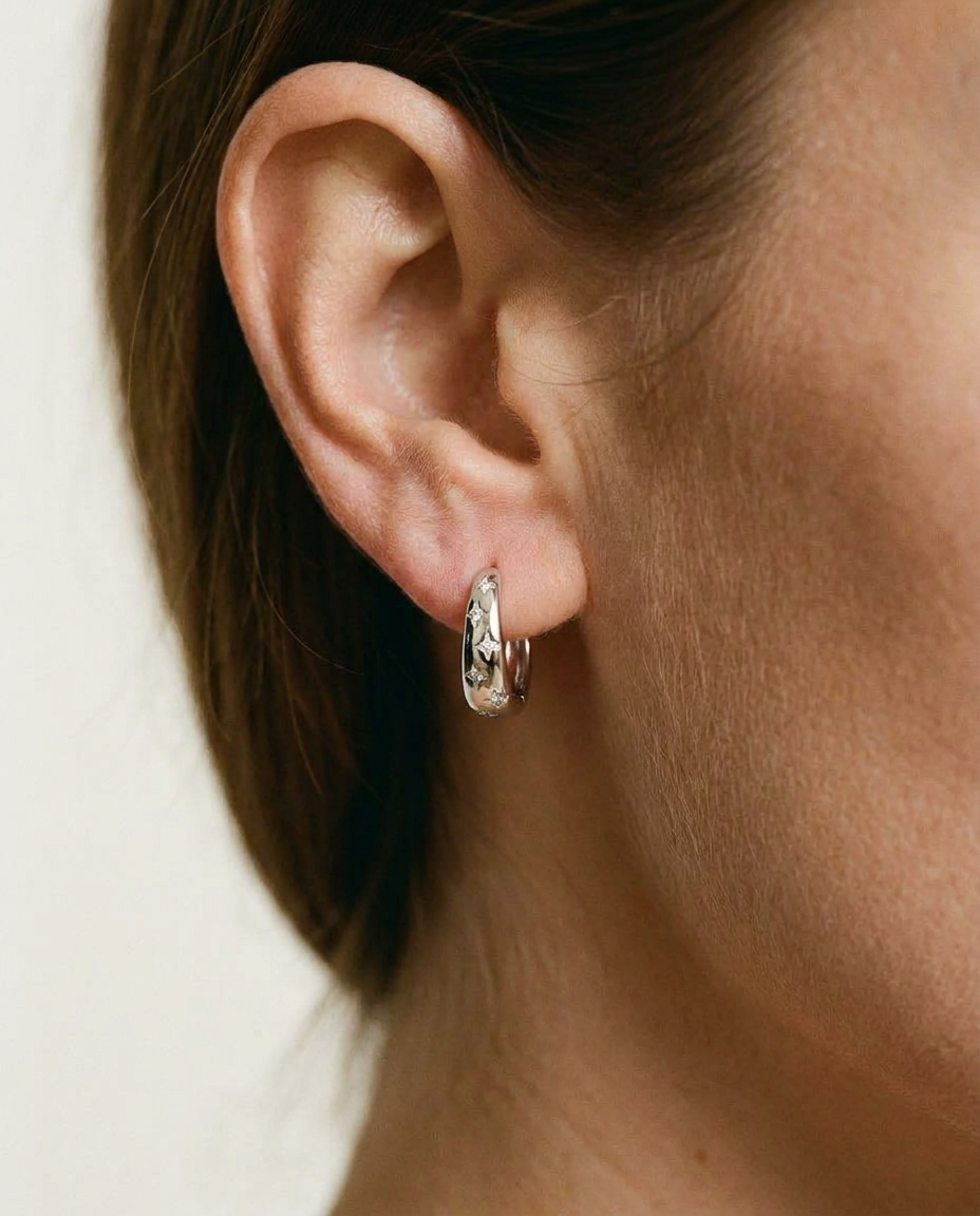 Star Hoop Earrings