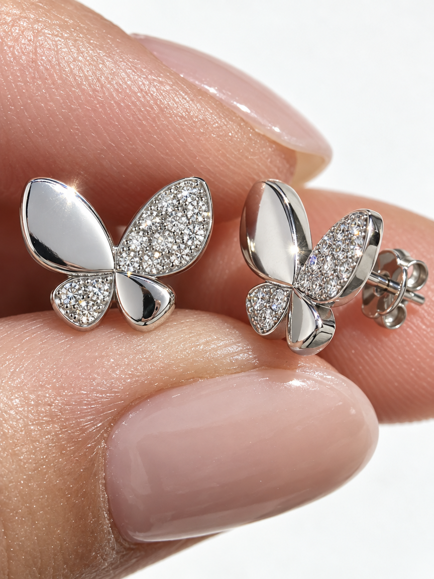 Butterfly Zircon Stud Earrings